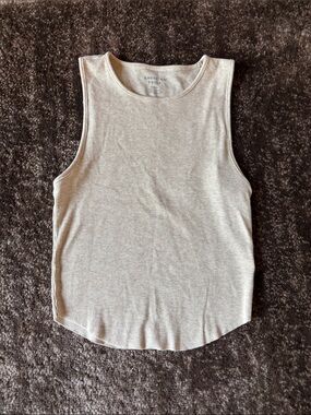 American Eagle Outfitters Light Cream Ribbed Tank